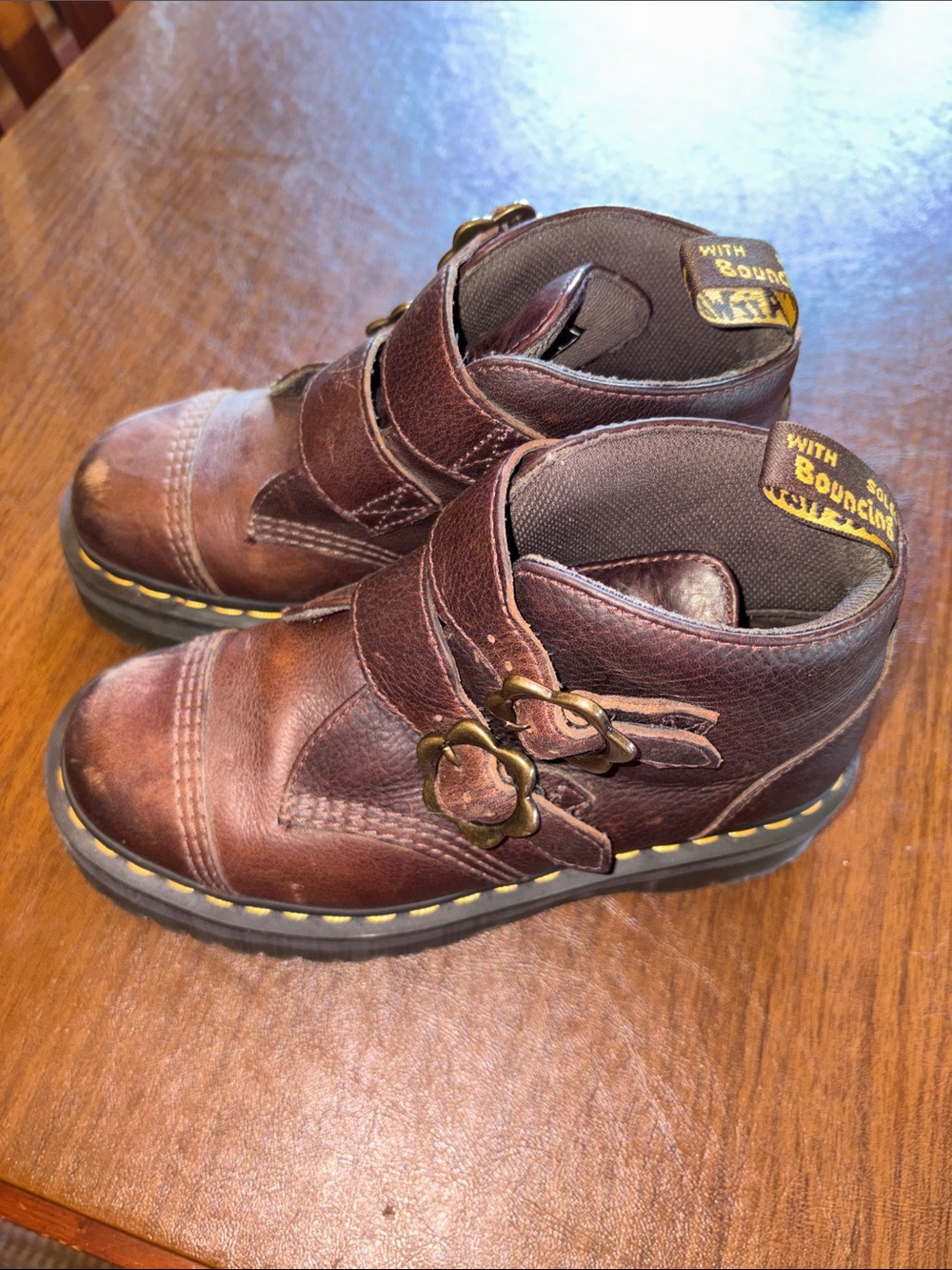 Dr. Martens Devon Flower Brown Leather Boots